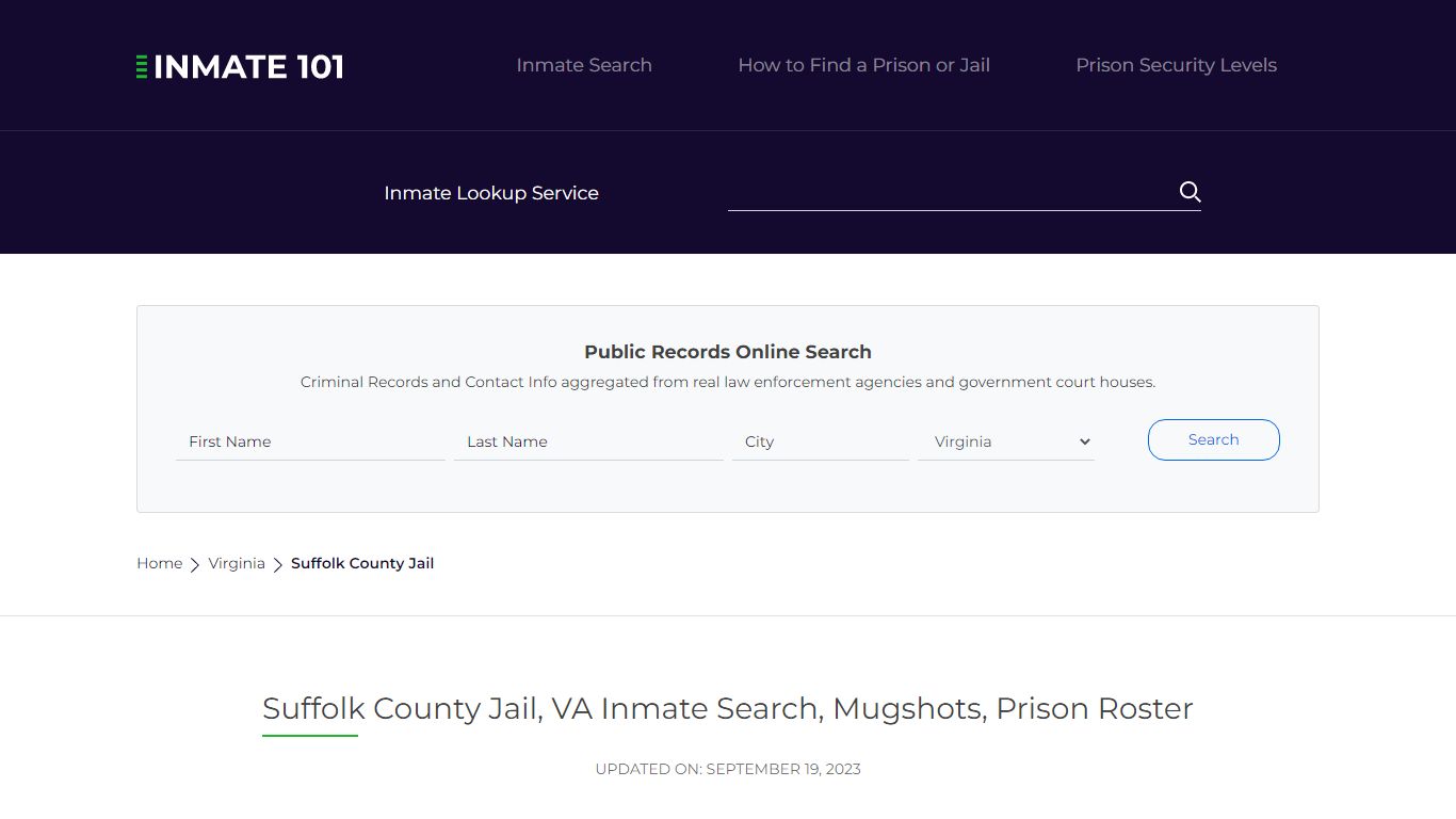 Suffolk County Jail, VA Inmate Search, Mugshots, Prison Roster