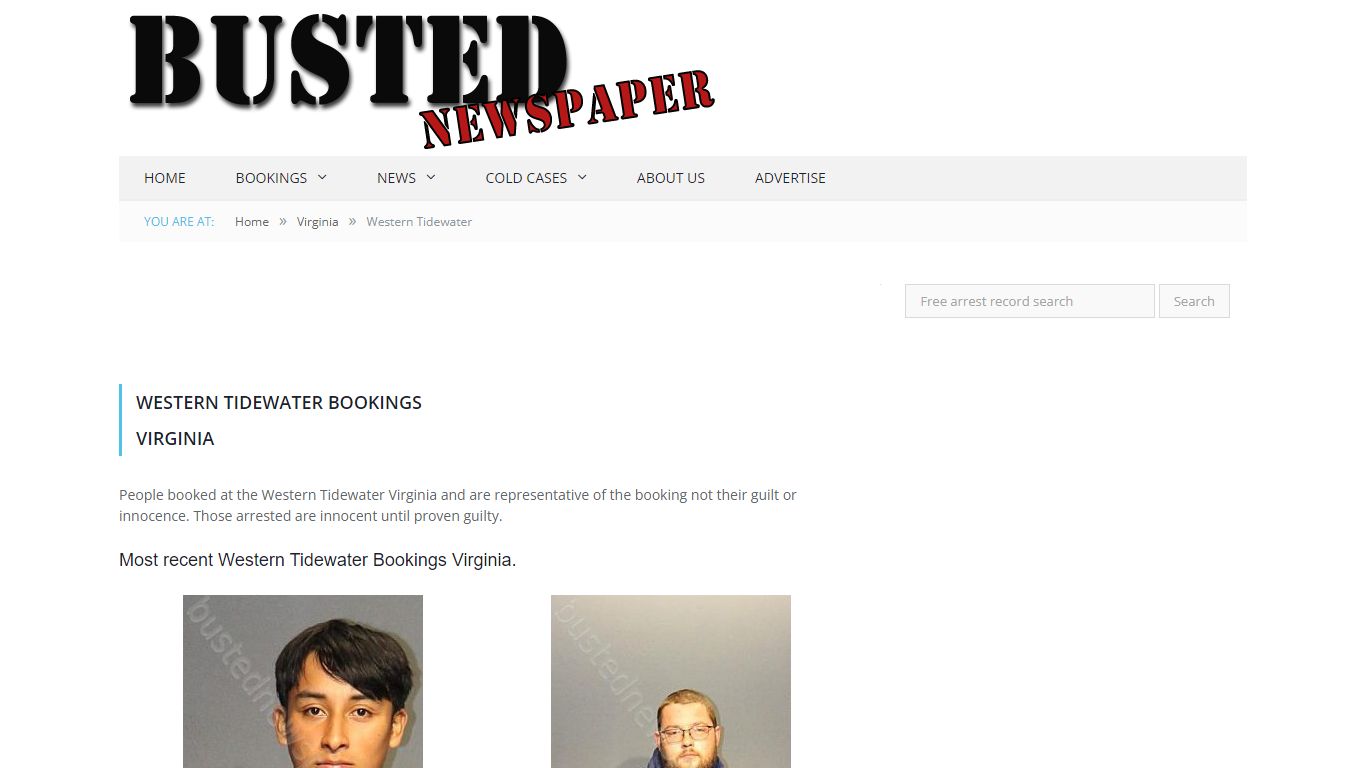 Western Tidewater, VA Mugshots - BUSTEDNEWSPAPER.COM