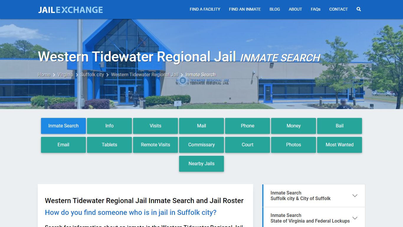 Inmate Search: Roster & Mugshots - Western Tidewater Regional Jail, VA